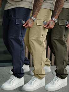 1 chiếc quần cargo nam dáng rộng, ống suông, chất liệu mềm mại, thích hợp cho mặc nhà và các hoạt động ngoài trời, cũng là món quà tuyệt vời cho các cặp đôi. Được làm từ 100% vải polyester, có dây rút ở eo để điều chỉnh độ vừa vặn, có nhiều màu sắc để lựa chọn. - Màu xanh lam - Xem 8