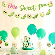 DPea 1st Birthday Decorations Pink And Green She's One Sweet Pea Banner Garland For Girls First Birthday Baby Shower Party Decorations Plies - Green - View 4