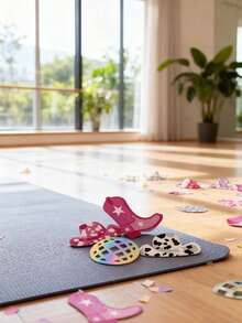 1 包迪斯科主题西部牛仔风格彩色纸质桌饰，适用于单身派对、赛马派对、生日迪斯科派对等。