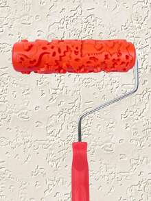 1pc Faux Wood Grain Pattern Painting Roller With Handle, DIY Texture Painting Roller For Walls, Home Decor Tool - Red - View 11