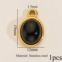 1件不锈钢18K镀金复古水滴形、方形、太阳形、绿松石形、虎眼石形等吊坠，手工DIY手链项链饰品配件，日常佩戴