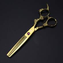 6.0 Inch Bamboo Knot Irregular Handle Bright Color Flat Scissors, Suitable For Teeth, Hair And Haircut, Fit For High-End Hair Salon, Private Custom Haircut And Thinning, As Well As Home DIY - 彩色 - 查看 7