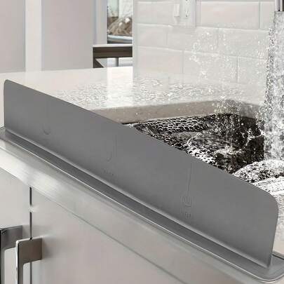 硅胶吸盘式防溅挡板，防滑厨房水槽防溅挡板，适用于浴室浴缸，厨房、浴室和台面必备配件