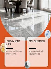 JUE FISH 1瓶/100毫升 大理石抛光增亮剂，日常清洁大理石表面，快速提升光泽，焕新外观，大理石友好配方，避免表面损伤，无需专业工具