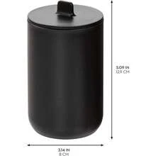 iDesign Cade Plastic Round Vanity, Standing Makeup Mirror and Accessory Tray for Countertop, Bathroom, Bedroom, Desk, Dorm, Blush - Negro mate - Ver 2