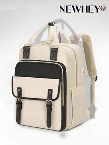 15.6英寸男士笔记本电脑背包，大容量旅行背包，带USB充电端口，防水办公包 - 彩色 - 查看 8