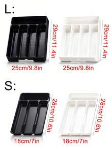 1pc Kitchen Spoon Holder, Utensil And Cutlery Rack, Flat Cutlery Storage Box With Drawer Dividers, In-Cabinet Knife Fork Chopstick Organizer, Kitchen Utensil Storage, Drawer Knife Fork Plate Separator Organizer - 彩色 - 查看 2