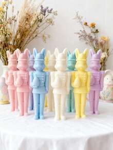 1 khuôn silicon hình thỏ dễ thương cầm trứng - Dễ lấy sản phẩm ra/Bền chắc, thích hợp cho thạch cao/nhựa epoxy, quà tặng lễ Phục sinh/Ngày của Mẹ/Sinh nhật. - trắng - Xem 5