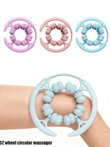 1个按摩滚轮放松滚轮，32个滚轮，消除橘皮组织滚轮肌肉放松器，圆形腿部夹钳，腿部按摩，适用于网球肘腿部 - 彩色 - 查看 3