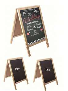 空白黑色边框黑板标牌 DIY桌面菜单板，婚礼信息标牌，适用于婚礼餐桌装饰、生日派对和家庭聚会标牌（款式随机）