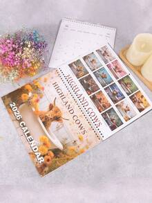 2026 Scottish Highland Cow Calendar - Rustic Farmhouse Style Wall Decor & Monthly Planner, 12 Month Hanging Calendar, 2026 Scottish Highland Cow Calendar For Animal Lovers - Multicolor - View 5