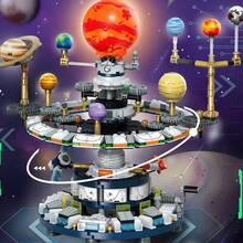 1000+ PCS, Small Building Blocks, Solar System Rotating Platform Model, Technic Gear Planet Rotation, Educational Toy, Birthday Gift, Christmas Present - Mini Building Blocks - View 2