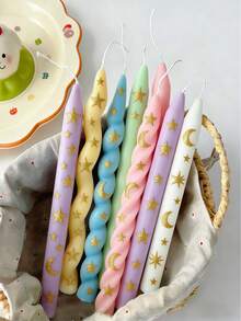 5 件套硅胶模具套装，适用于长蜡烛、雏菊、玫瑰、铃兰、郁金香和雪花浮雕蜡烛棒、DIY 家居装饰、书桌、卧室、门厅装饰品 - 白色 - 查看 8