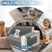 Waterproof L Shaped Couch Cover For Sectional Sofa Velvet Quilted Corner Sofa Cover L Shape Furniture Protector Slipcover Set With Non Slip Straps For Pets Dogs Kids (Large, Dark Grey) - Dark Grey - View 6