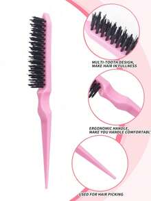 6pcs Hair Styling Tool Set, Includes Comb, Spray Bottle, Hair Mist Bottle, Transparent Water Bottle, Rat-Tail Comb, Hairline Shaping Comb, Suitable As New Year Gift For Girls, Comes With Cute DIY Stickers (Random Style) - Pink - View 9