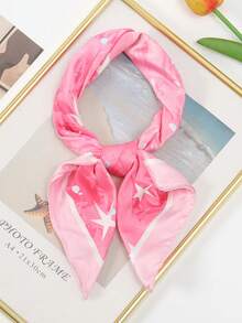 1 chiếc khăn vuông in họa tiết đơn giản 55cm, khăn bandana mùa xuân mới cho nữ, đa năng dùng làm thắt lưng, trang trí túi xách, băng đô, khăn quàng cổ thời trang. - Hồng - Xem 3