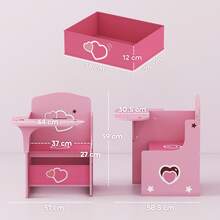 AIYAPLAY Kids Table And Chair Set, Children Desk And Chair With Storage Bins, 2 In 1 Toddler Desk For Playing, Reading, Painting, Activity Table Set For Ages 3-5, Pink - Pink - View 5