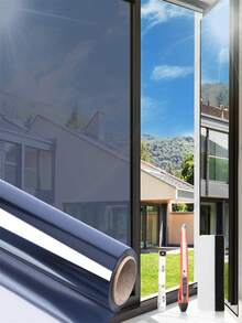 1 Roll One Way Window Film Daytime Privacy Window Tint For Home UV Blocking Mirror Film Non-Adhesive Static Cling Heat Control Reflective Glass Film For Home And Office - Multicolor - View 34