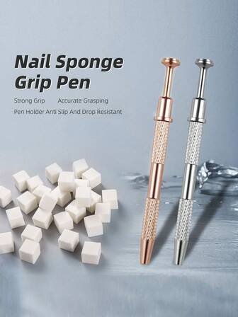 50Pcs Nail Art Sponge Block Set With Sponge Clip Nail Polish Coloring Gradient Stamper Gripper Pen Manicure Painting Tools