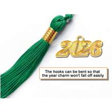 Graduation Solid Color Tassel With Gold Date Charm,Graduation Tassel With 2026 Year Charm For Graduation Cap,2026 Tassel Graduation,Graduation Cap Tassel,Tassel With 2026 Year Charm Ceremonies Accessories For Graduates,Available In A Variety Of Colors,Elegant Gold Tassel 2026 Charm Graduation Accessory For Party Celebrations - 翠綠色 - 查看 2