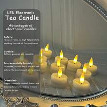 12pcs Battery Powered Flameless LED Tea Lights, Flickering Candle Lights For Wedding, Party, Halloween, Christmas, Holiday Decor - White - View 5
