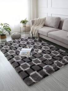 1pc Plush Area Rug, Non-Slip Carpet For Home, Living Room, Bedroom - Multicolor - View 3