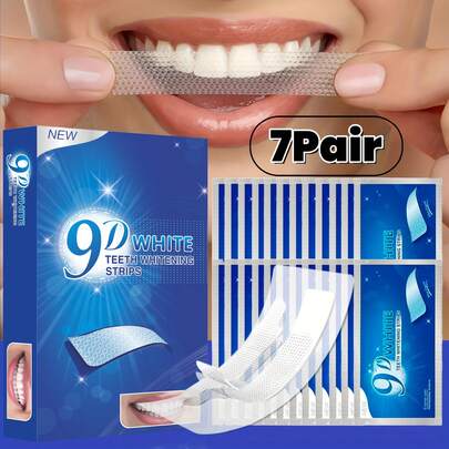 7 pares de tiras blanqueadoras de dientes, limpieza profunda, aliento fresco, tiras blanqueadoras de dientes para uso diario, cuidado oral, sabor a menta, tiras blanqueadoras de dientes 7D