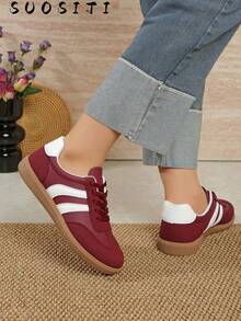 2026 New Women Flat Casual Lightweight Comfortable Sneakers - Red - View 4