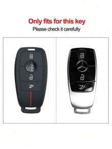 Silicone Key Fob Cover, Shockproof Case For Mercedes-Benz E300L, GLA200, C180L, A200, C260L, GLC - Black - View 2