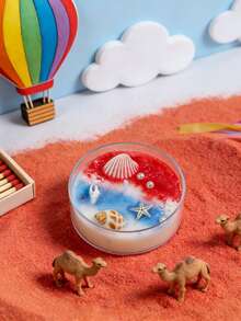 1支海洋贝壳香氛蜡烛，营造浪漫氛围，家居装饰，舒缓身心，适合派对、节日、送礼。