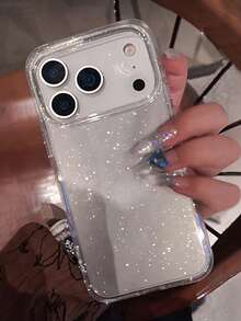 优质极简闪光透明手机壳适用于 17 Pro Max/17 Pro/17 Air/17/16 Pro Max/16/16 Pro/16 Plus/15/15 Pro Max/15 Plus 15 Pro/14 Pro Max/14 Pro/14/13 Pro Max/13/13 Pro/13 Pro Max/12/12 Pro Max/12 Pro/11/11 Pro Max/11 Pro，软壳，女款 - 無色 - 查看 11