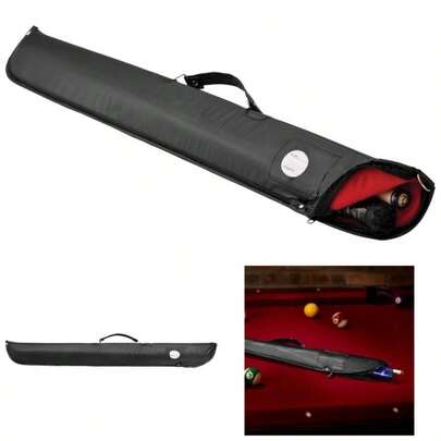 Billiard/Pool Cue Soft Vinyl Case, Holds 1 Complete 2 - Piece Cue 1 Butt/1 Shaft, Black