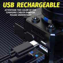 1 pièce Lampe frontale portable pour l'extérieur, batterie intégrée, rechargeable USB, 5 modes d'éclairage, projecteur zoom, lampe frontale multifonction réglable, convient pour les voyages, le camping, la pêche, la chasse et autres occasions - Noir - Voir 7