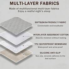 Waterproof Washable Adult Incontinence Pads, Available In Large, Medium And Small Sizes, Suitable For Elderly Bedding Protection And Ideal For Back-To-School Supplies - Multicolor - View 4