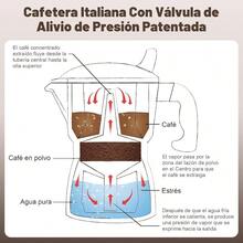 SEASKY Cafetera Italiana Clásica Moka de 300ML/6Tazas Aluminio Mango Antideslizante y Antiescaldaduras Café Expreso Con Válvula Alivio de Presión/Cafetera Cocina para Familia Acampar Oficina - blanco - Ver 3