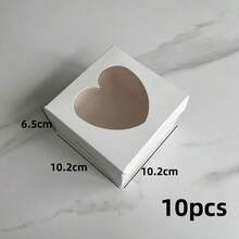 10pcs 4x4x2.5 Inch Valentine's Day Cookie Boxes, Heart Window Baking Boxes, Pie Boxes, Chocolate Strawberry Boxes, Fragile Heart Shaped Boxes, Prepared Food Boxes, Cake Boxes, New Year Gift Packaging & Storage - Valentine's Day, April 25 - View 14