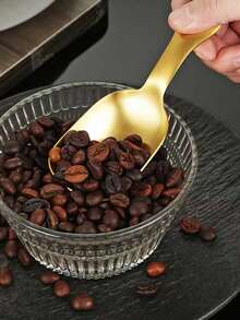 1pc Stainless Steel Short Handle Square Tea Spoon, Suitable For Tea Leaves, Coffee, Ice Cream, Desserts, Sugar And Seasonings, Deep Scoop Design For Home And Commercial Use - Multicolor - View 5