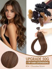 12-22 Inch Remy Human Hair I-Tip Extensions, Easy To Style, Cold Fusion, Pre-Bonded, Real Hair, Long-Lasting, Soft & Natural, Portable For Travel & Daily Styling - Multicolor - View 24