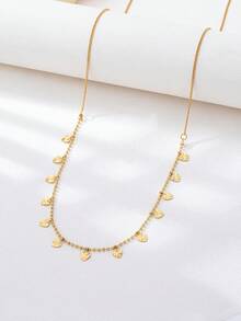 1pc Simple Daily Heart Tassel Waist Chain, Gold Metal Heart Pendant, Delicate Chain Waist Belt For Women, Suitable For Daily Gatherings, Indoor Dining, Parties, Valentine's Day, Beach Vacation - Heart-shaped Waist Chain - View 5