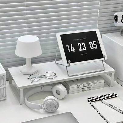 1pc Desktop Computer Monitor Stand Riser, Back To School Essential, Monitor Riser Stand, Desktop PC Monitor Holder Rack, Office Desk Storage Organizer, Desk Accessory