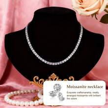 Full Diamond 4MM Tennis Moissanite Necklace - Fashionable Luxury Item - Hip Hop Rock Party Recommendation - Music Festival - Christmas - Gift Choice - Suitable For Men And Women, Available In 18-20- 22-24inch - 22 英寸 - 查看 12