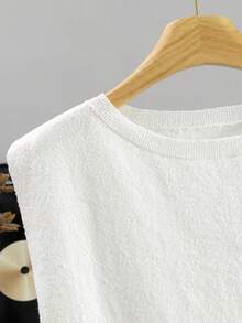 女士春夏假日针织短袖上衣 - 白色 - 查看 9