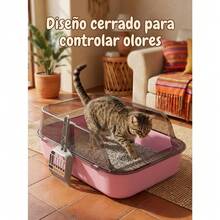Diseño ampliado arenero para gatos con control anti‑salpicaduras ideal para hogares modernos para dueños de mascotas en México - Unitalla - Ver 2