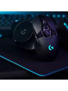 Logitech Ratón inalámbrico profesional para juegos G903: sensor HERO 25K, tecnología LIGHTSPEED de 1 ms, batería de ultra larga duración de 140 horas, diseño ambidiestro, efectos de iluminación dinámicos RGB, rueda de desplazamiento magnética.