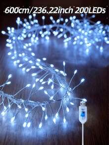 USB-Powered Smart String Lights, Multi-Functional LED Fairy Lights, Easily DIY Shaped Into Firecrackers, 8 Lighting Modes Can Be Freely Switched Via Remote Control, Suitable For Valentine's Day Decorations, Christmas Decorations, Holiday Bedroom/Room Decorations, Weddings, Parties, Birthdays, Dances And Other Festive Celebrations. - White Light - View 12
