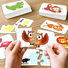 16 Pcs With Daliy Life, Animals, Colorful Matching Puzzles For Early Learning, Cognitive Development, Matching Game Activities, Early School Educational Supplies, Cognitive Skills Development, Ideal Christmas Gift For Kids, Party Favor Pack