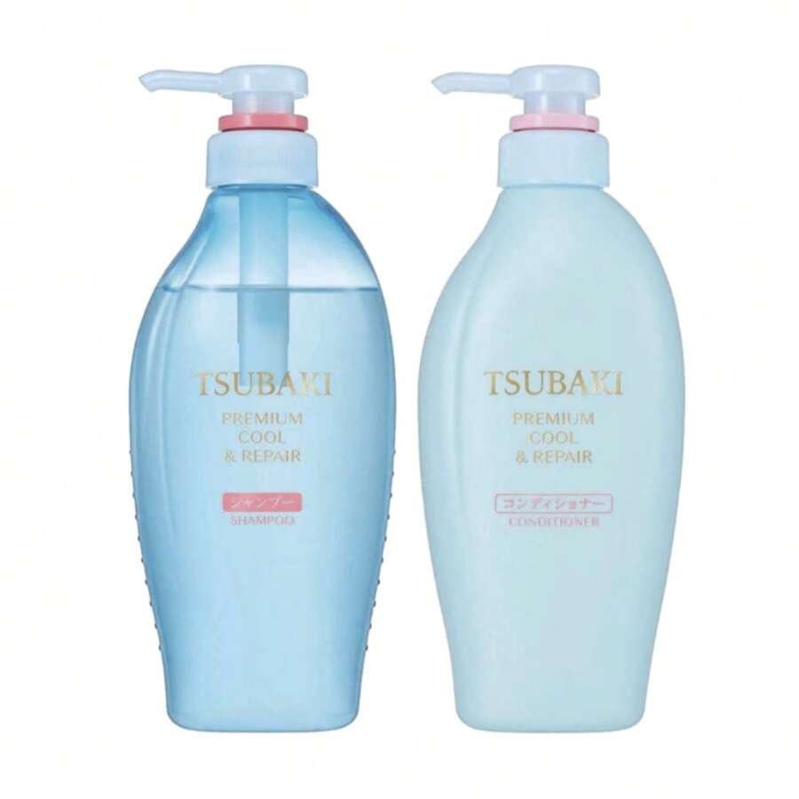 TSUBAKI Premier Cool & Repair Shampoo & Conditioner – Refreshing & Damage Repair Formula (490ml X 2) - Màu xanh lam - Xem 1