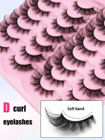 14 par ögonfransaskar, 3D-böjning, ögonfransfodral med stor kapacitet, mjuka och fluffiga ögonfransar, lätta att bära, verktyg för ögonfransförlängning, cat eye-stil, återanvändbara ögonfransar, lämplig för nybörjare.