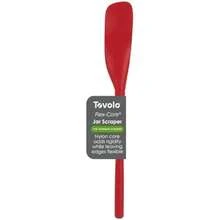 Tovolo Flex-Core - Espátula rascador de tarro de mango largo, cabezal de giro en ángulo, herramienta de cocina con parte trasera plana y parte delantera curvada para recoger y raspar, espátula raspadora de tarros, pesto(Jar Scraper Spatul Cayena) - Multicolor - Ver 1