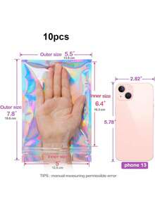 50个防臭可重复密封铝箔袋，透明拉链前袋，珠宝和珠子收纳袋，返校季必备